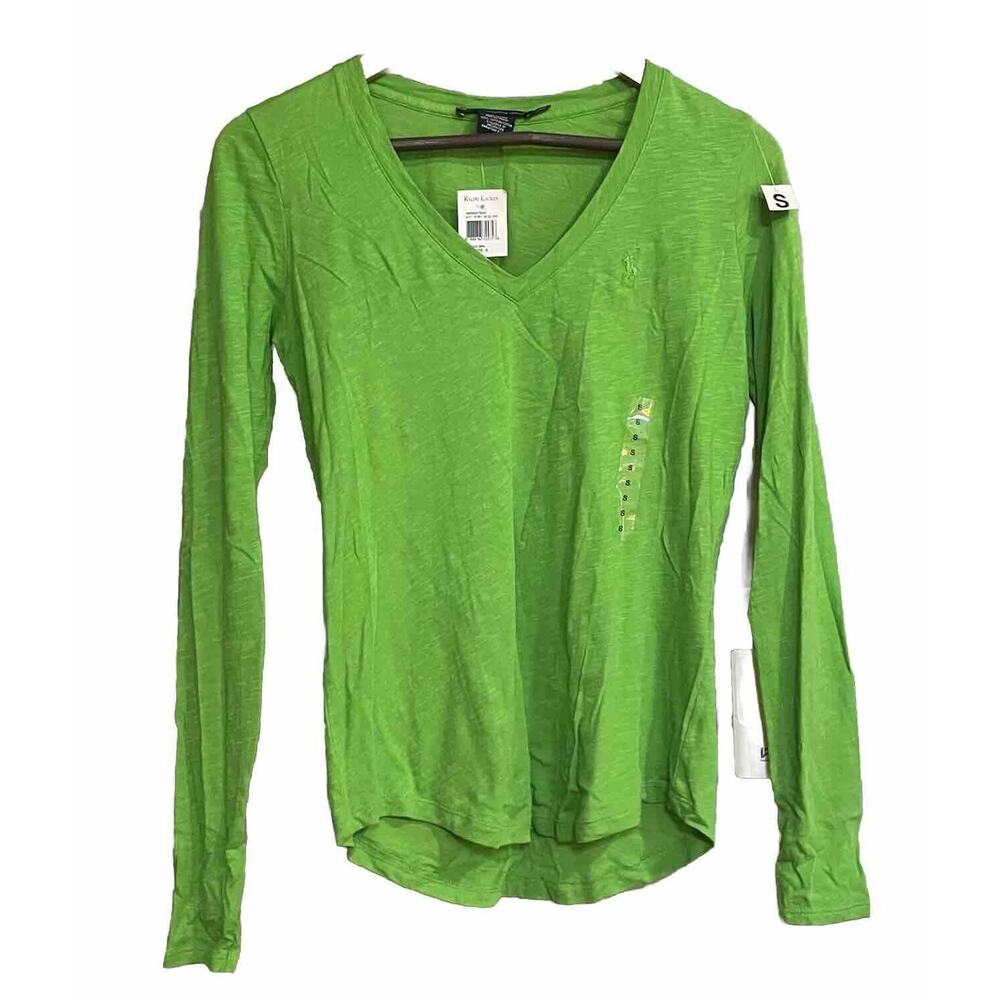 Ralph Lauren Sport Top Long Sleeve V Neck Pullover Active Golf Womens S New
